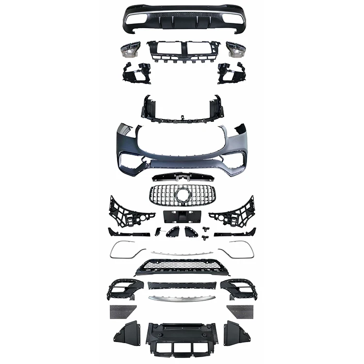GLS63 AMG СТИЛЬ Автомобильный бампер передняя губа задний диффузор боковая юбка вентиляционные отверстия спойлер комплект для BENZ W167 GLS AMG 2019-2022
