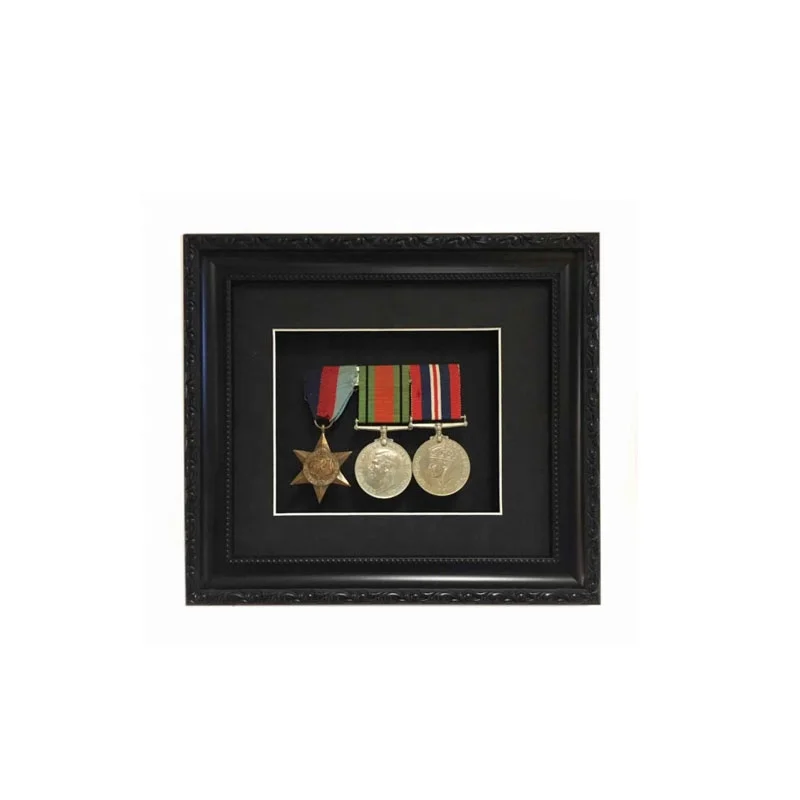 Hot Sale Black Wood Medal Shadow Box  Photo Frame War Medal Display Frames for Medals and Certificates