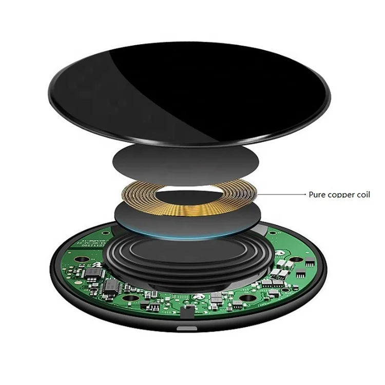 drop shipping 10 Watt Ultrathin Fast Charge Wireless Charger Pad for Mobile Phone promotional gift round cargador rapido