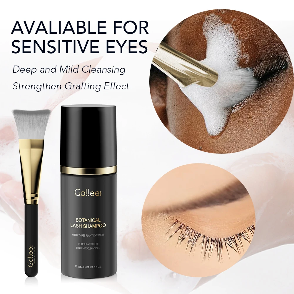 Gollee Private Label 100ML Bottle Lash Grafting Foam Gentle Organic Eyelash Cleanser