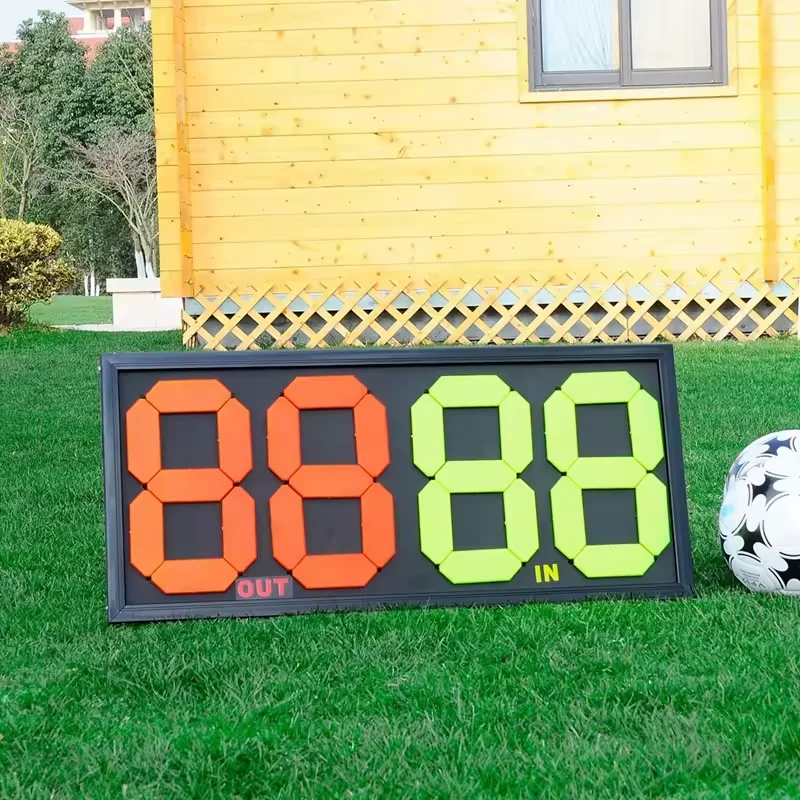 Football match substitution board 4-digit substitution card with double-sided display