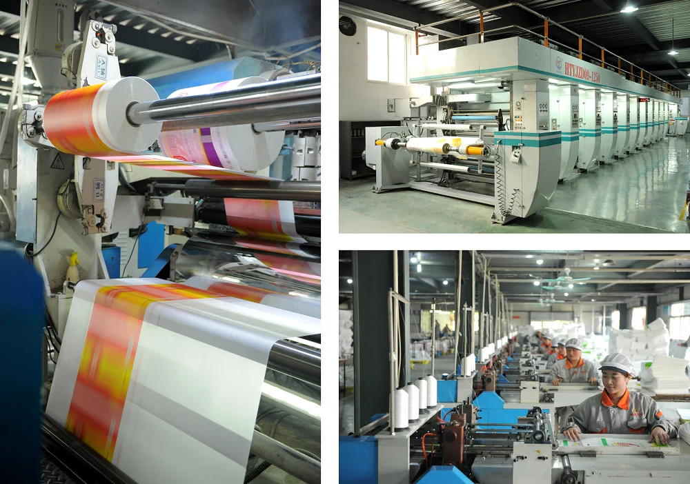 Customized printed side gusset flat bottom cassava wheat flour packaging bag