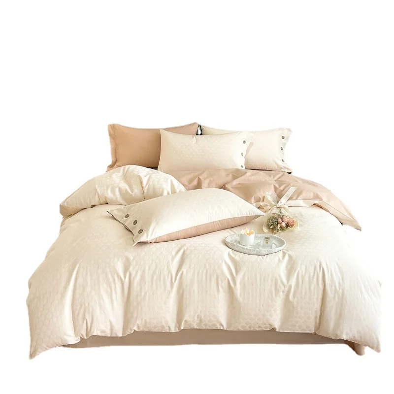 Luxury 100% Cotton  Bedding Set for Winter Warmth Skin-friendly Duvet Cover Set King Antistatic Quilt Cover Sets  With Pillow