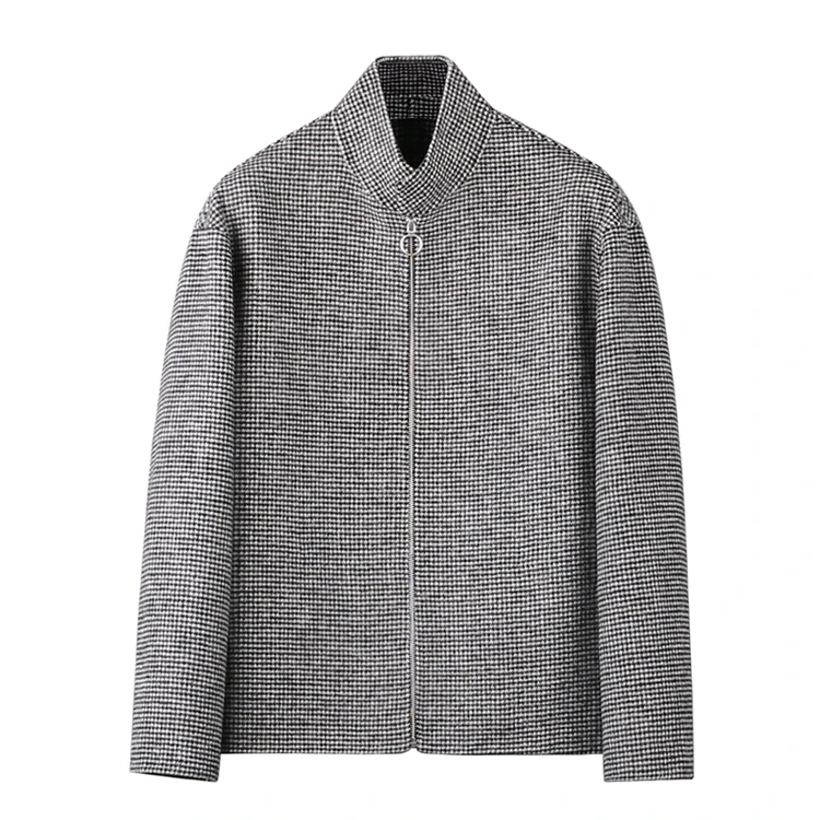 Factory wholesale mens double faced woolen jacket European style plus size cashmere coat