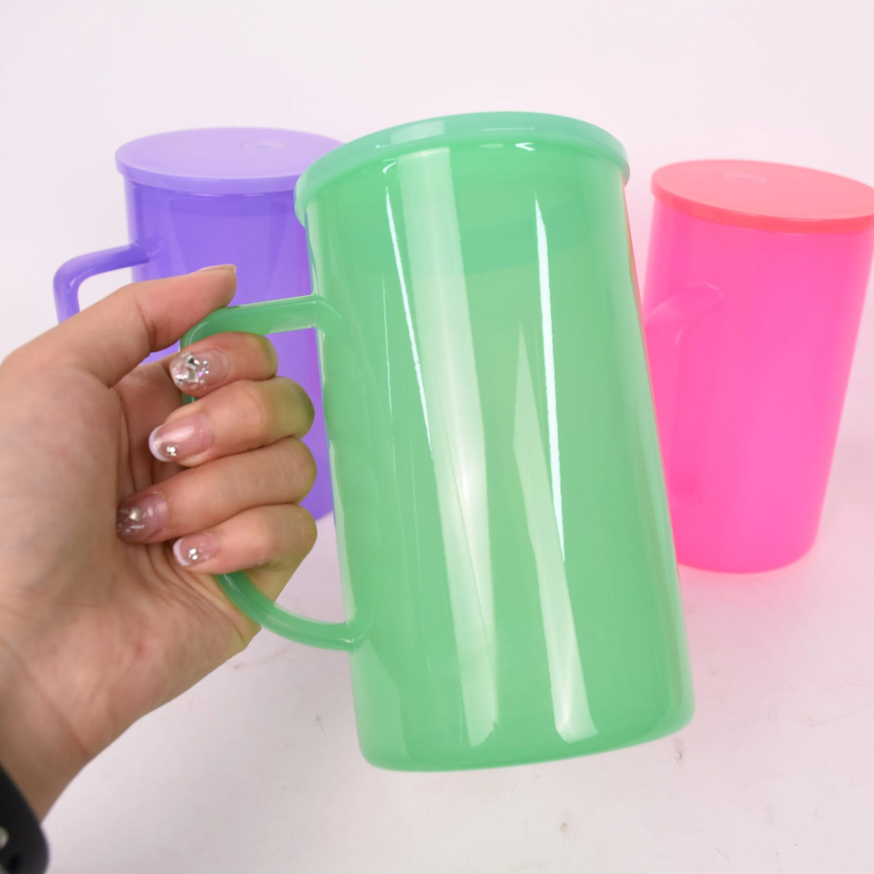 2024 Hot Blank DIY Sublimation 22oz Libbey Glass Snow Globe Soda Cup Tumbler Glass Can with Handle