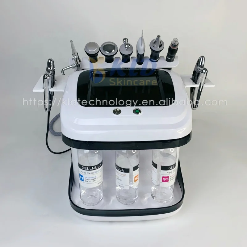 Black Pearl 8 IN 1 Hydra Aqua Facial Bubble Skin Glowing Oxygen Jet RF Lift Portable Anti aging Aesthetic Device