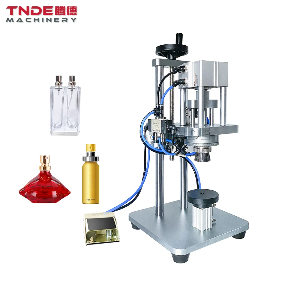 TNDE New Design Perfume Bottle Pump Pneumatic Crimper Capping Machine