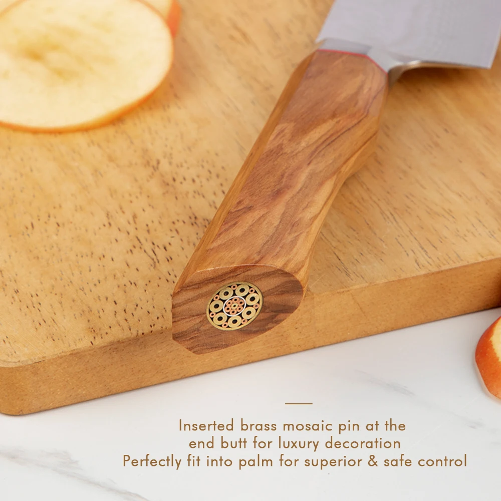 Amber Knife 73 layer Damascus Steel AUS10 pro kitchen knife real damascus steel axe Chef Knife