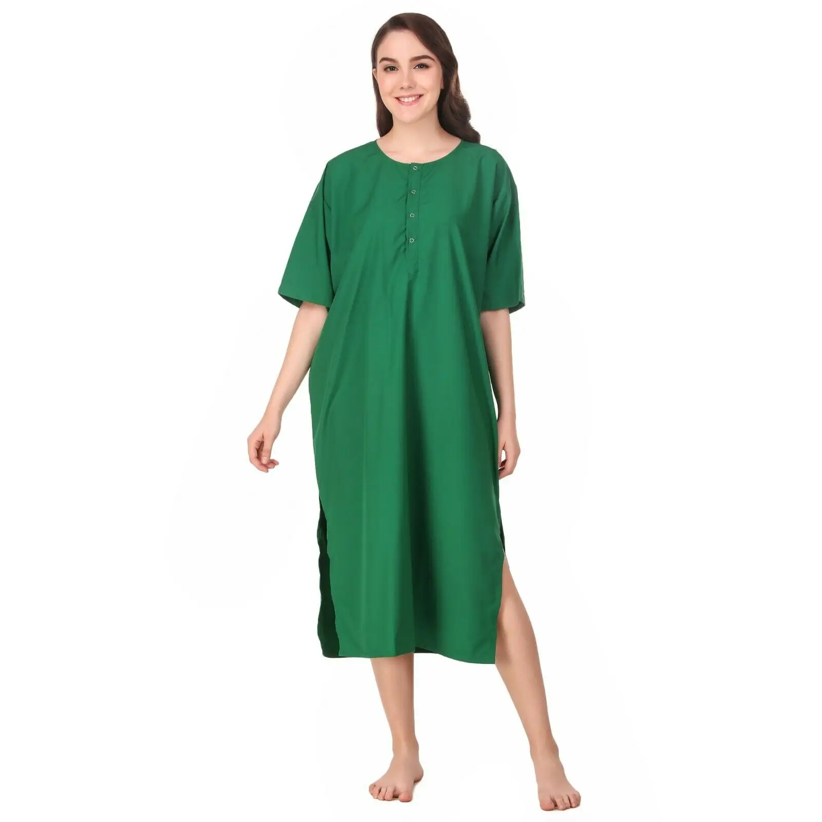 Wholesale cheap cotton Unisex Patient Uniform Reusable Polka Dot Printing Women Cotton Hospital  gown