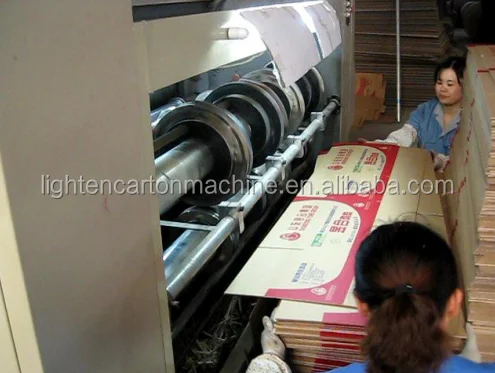 Pizza box making machine Semi automatic 4 color flexo printing slotting die cutting machine for carton box maker