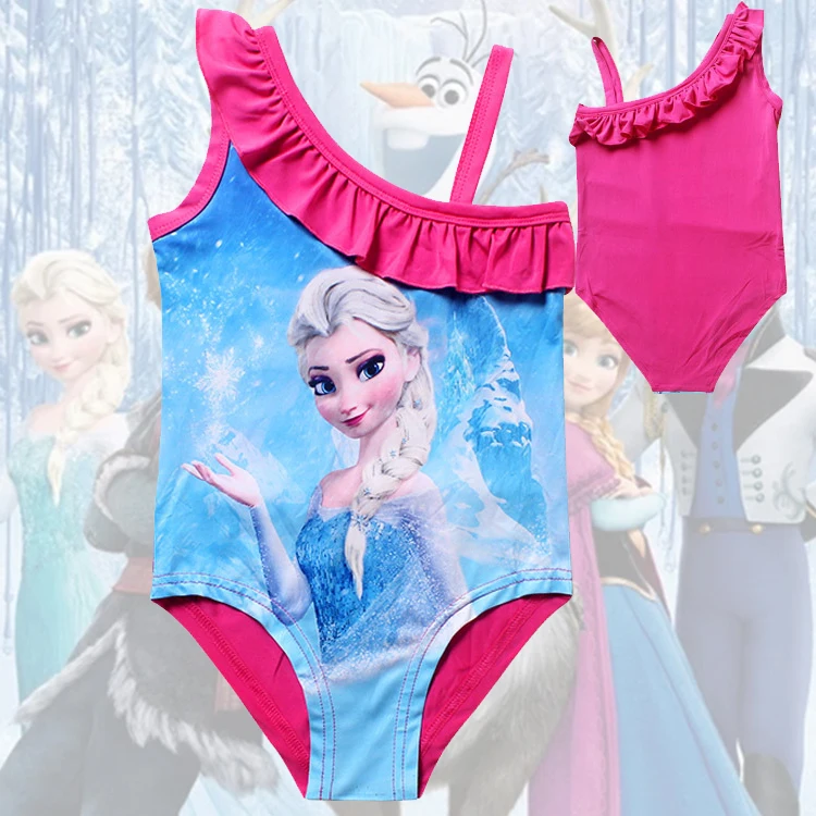 
Wholesale Cute Fashion Little Girls Baby Kids Anime Cartoon Printed Ruffle Swimsuits One Piece Swimwear For Children 