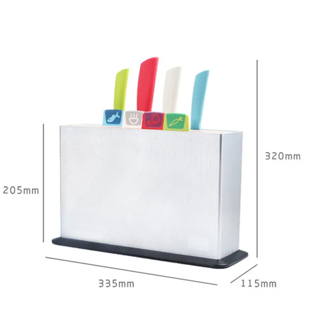 amazing gadgets kitchen accessories plastic color coded index chopping cutting board with knife set