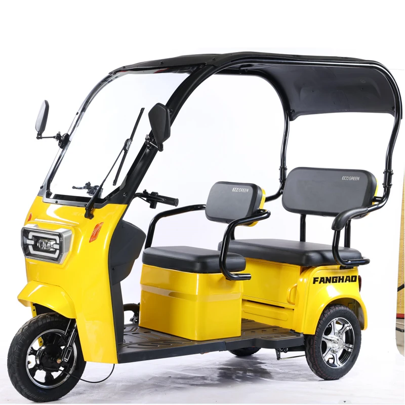 Canopy Electric Tricycle China Electric Vehicle Factory Customized Export 800W60V 72V Electric Tricycle for Adult Passengers