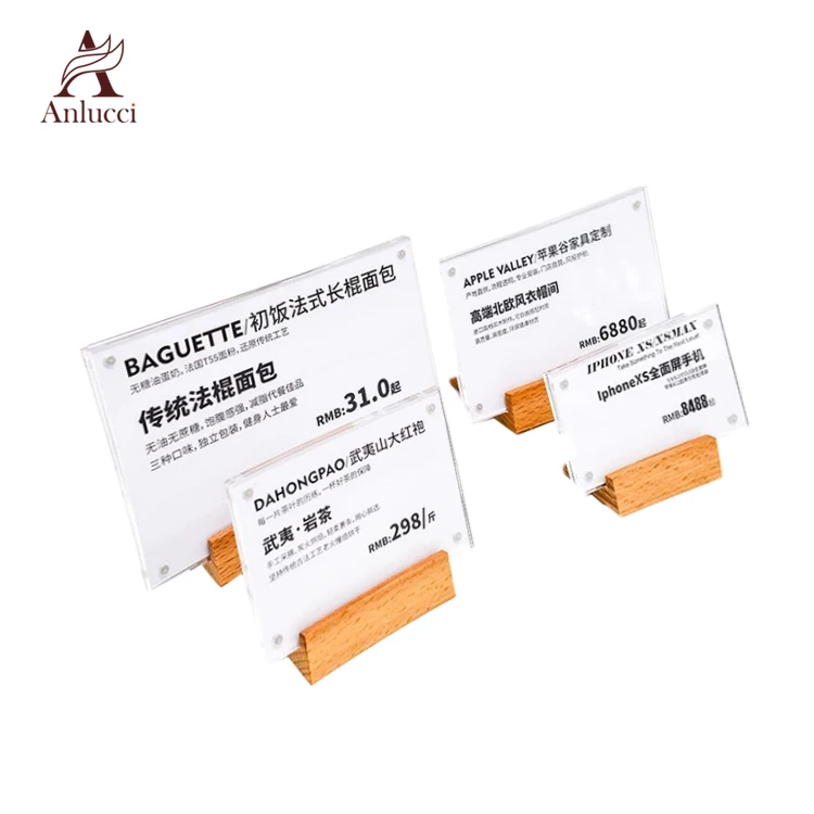 
Customized Restaurant l-Shaped Frame Stand Table Acrylic Menu Holder On Sale 