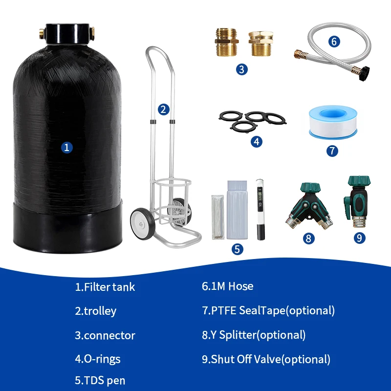 Mixed Bed DI Resin Softening Car Washing Machine Resin RV Portable Water Softener System Spotless Water Filter For Car Washing