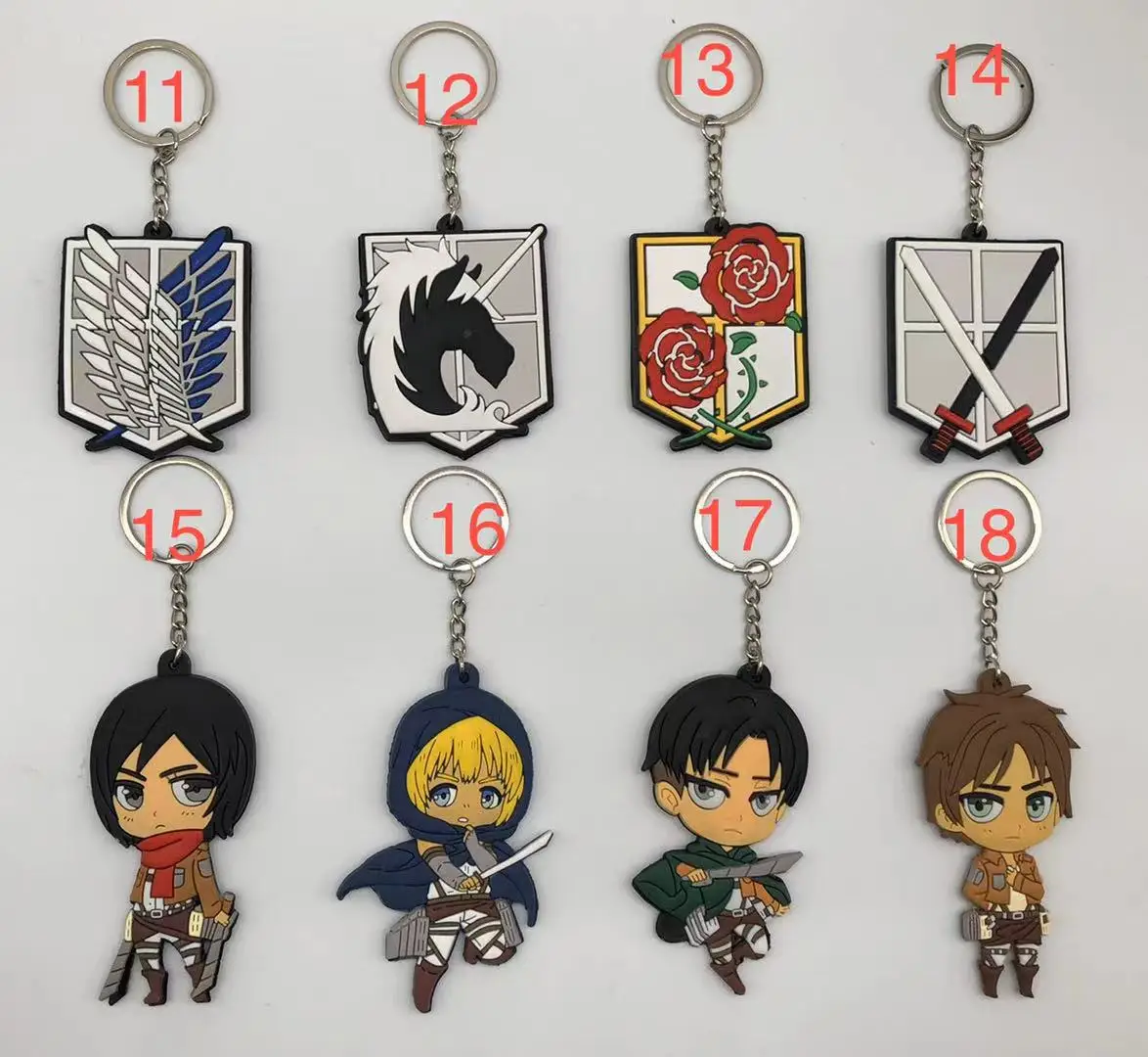 500 designs Japanese Double Side Figure Pendant Luffy Nami  Kakashi Sasuke PVC Rubber Keychain DBZ Rubber keychain