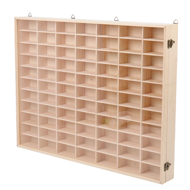 Custom Pine Wood Diecast Hotwheels Model Car Toy Collection Display Box Cabinet Acrylic Toy Figure Display Cases