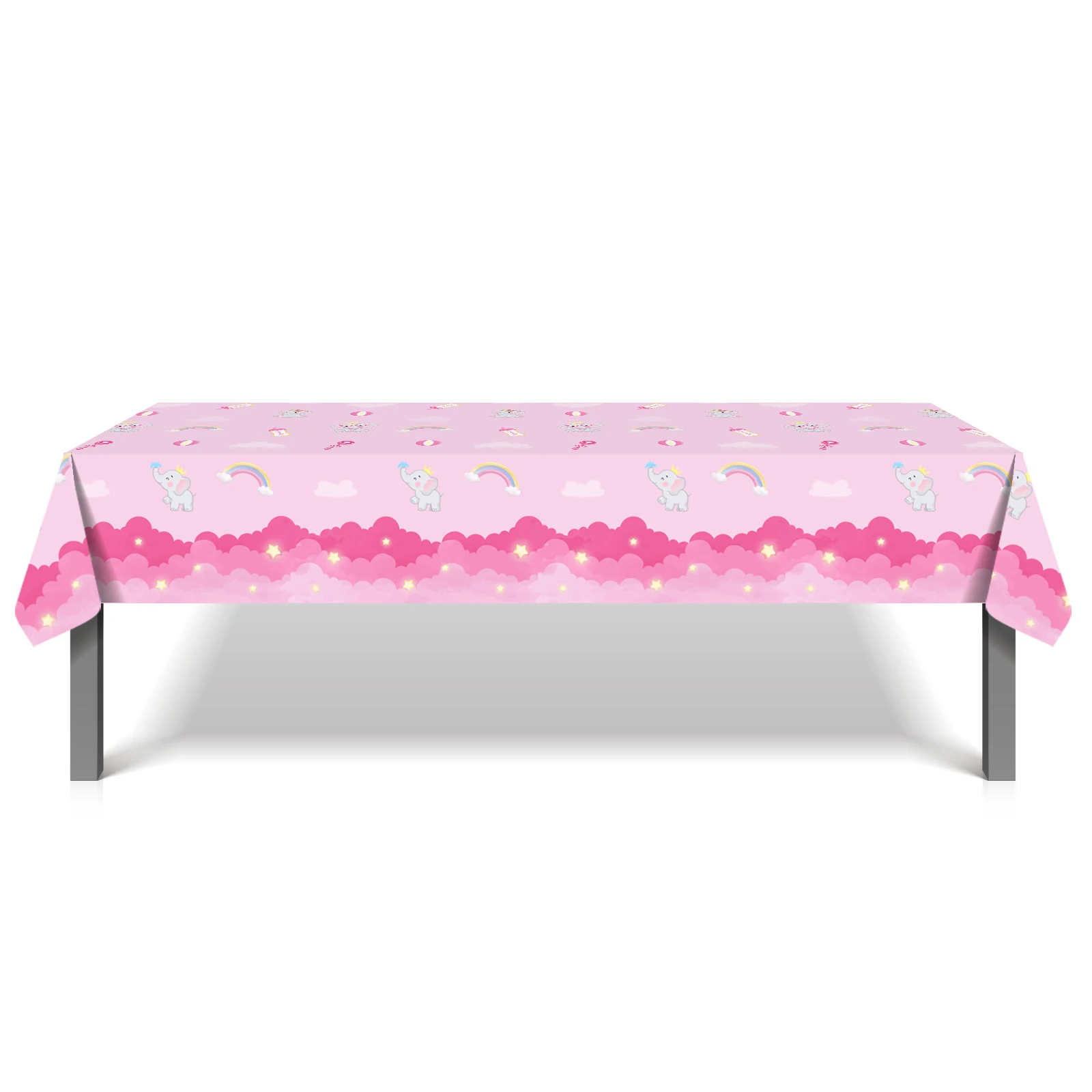 ZB123 розовый цвет слон узор для вечеринки одноразовая скатерть пластиковая дня рождения принадлежности
