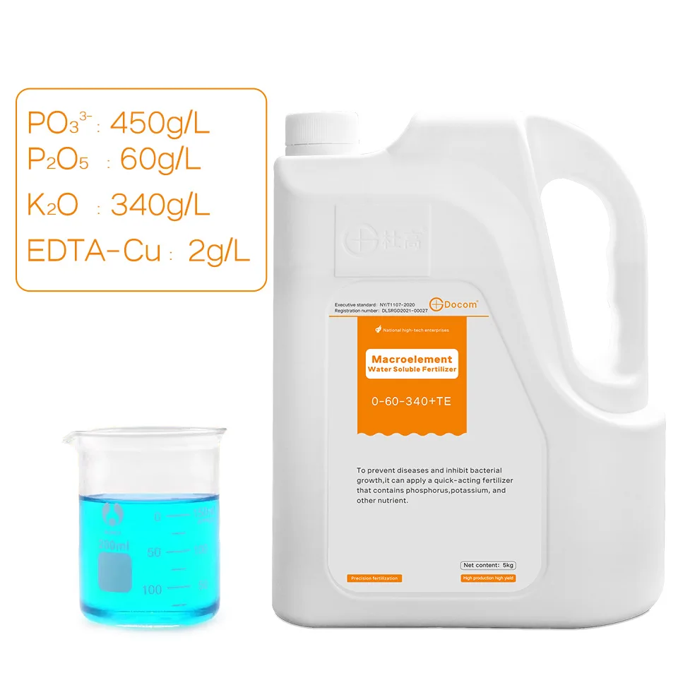 Wholesaler 100% water soluble fertilizer potassium phosphite liquid potassium phosphate fertilizer