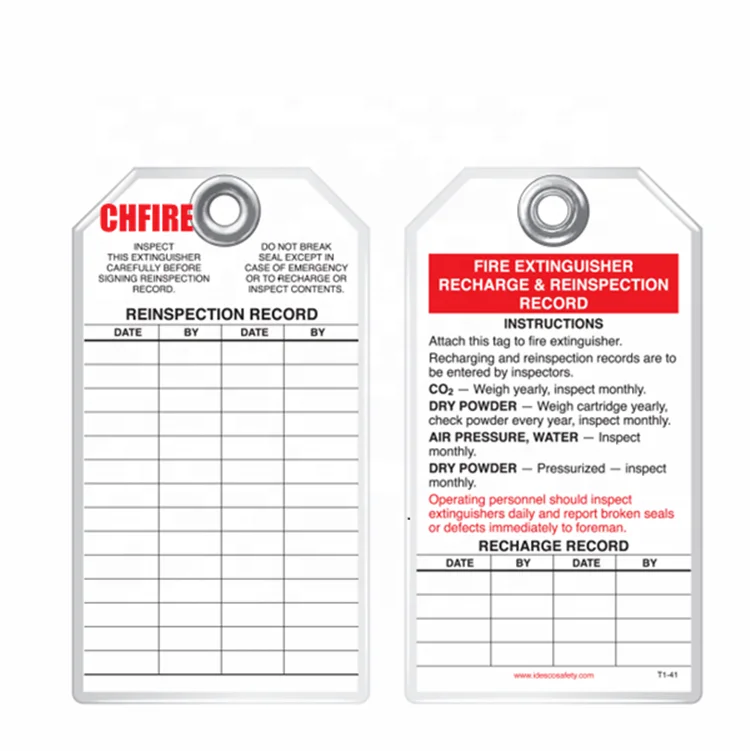 CHFIRE Custom Labels for  fire extinguisher tag