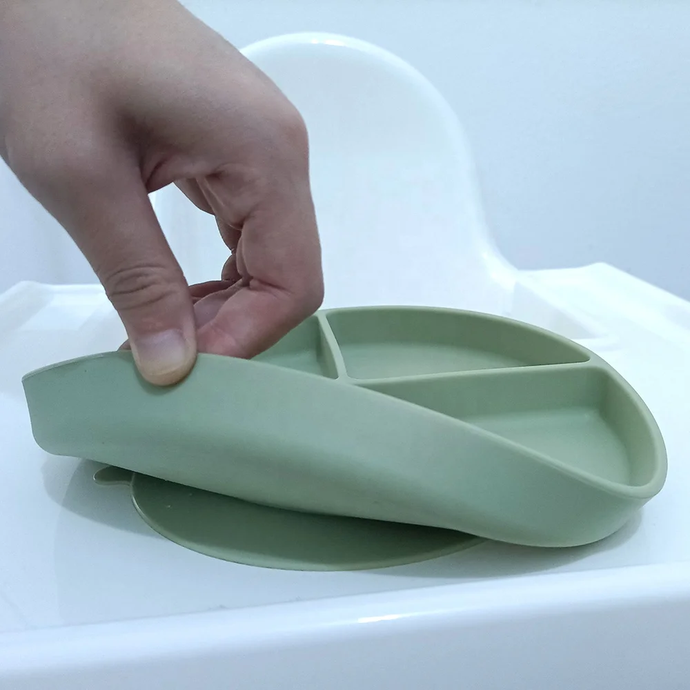 Silicone Suction Plate For Toddlers Baby Plate With Cute Design Strong Suction Base Baby Feeding Silicone Dinnerware Dish Plate