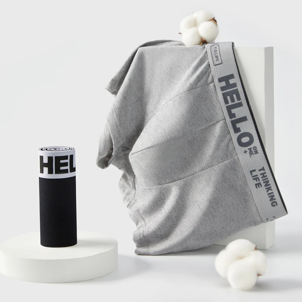 Высококачественные дышащие сексуальные бесшовные 100% хлопковые трусы-боксеры с логотипом на заказ Мужское нижнее белье экспорт