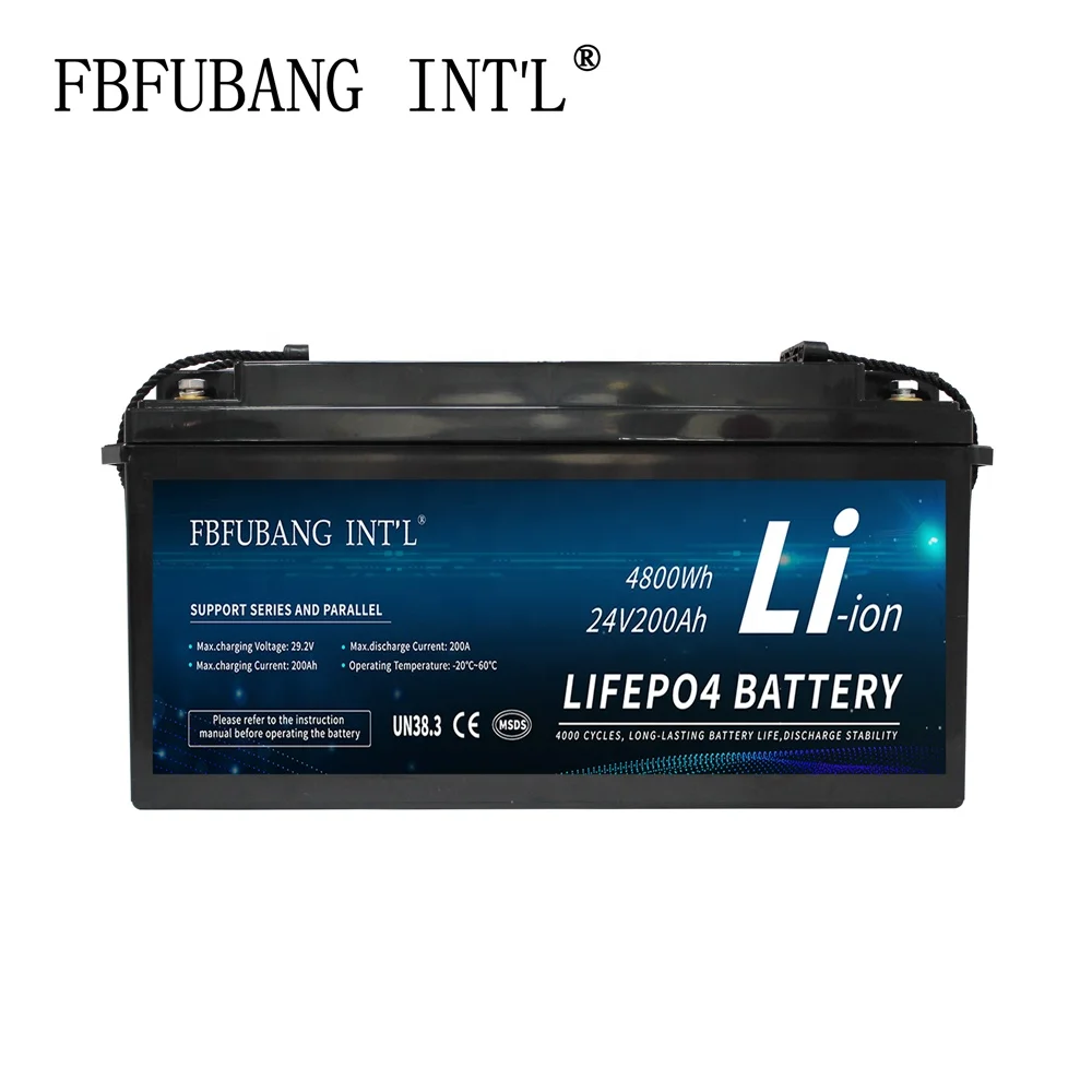 Циклы аккумуляторов 100ah 200ah 300ah lifepo4 24v литий-ионные аккумуляторы солнечная энергетическая система