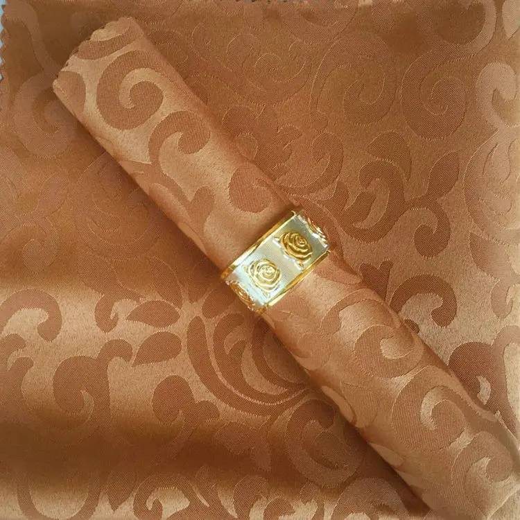 European Simple and Modern Pure Color Jacquard Western Restaurant Mouth Cup Cloth Folding Flower Table Square Napkins