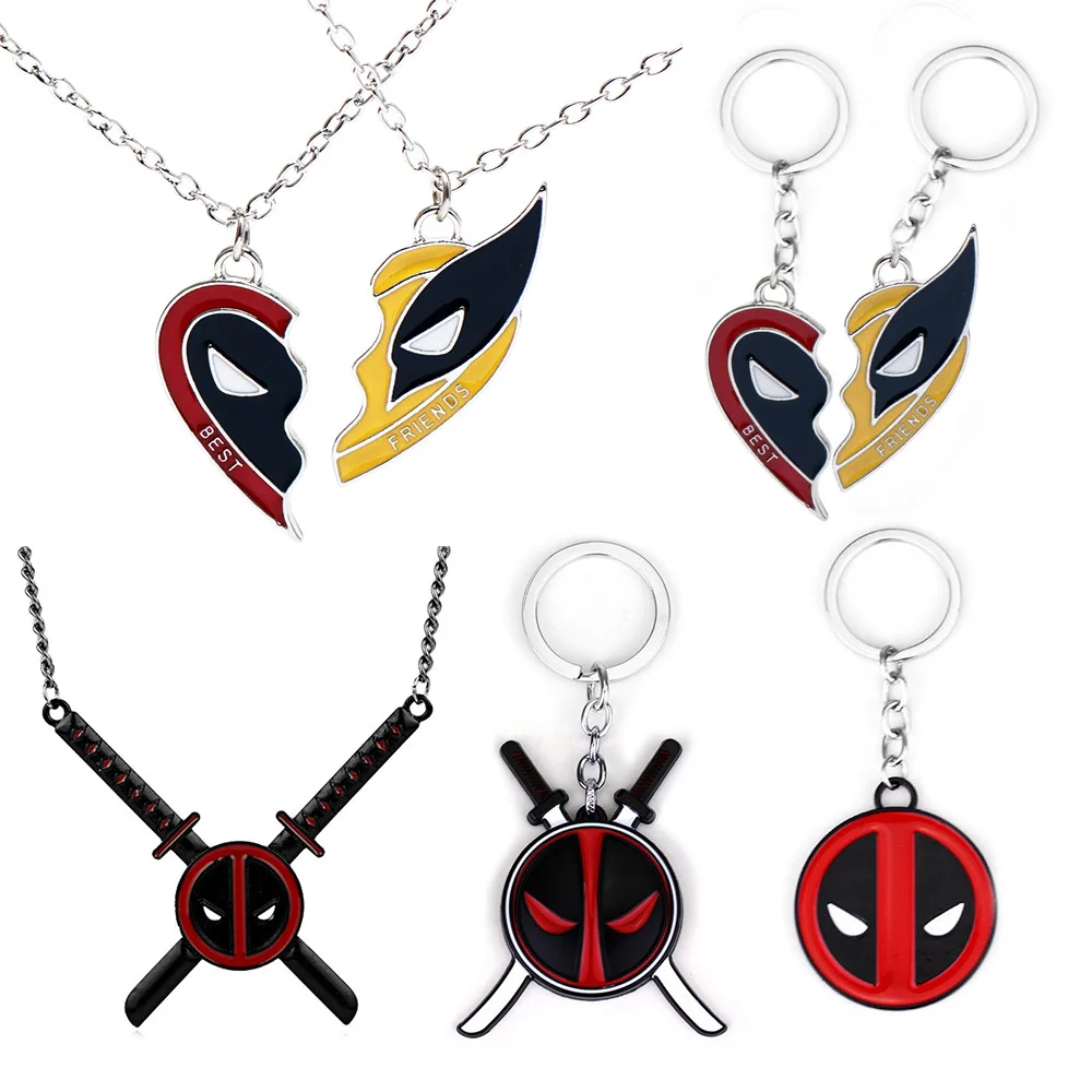Wholesale Double Slug Deadpool Necklaces Creative Splice Couple Necklace Personalized Wolverine Mask Necklace