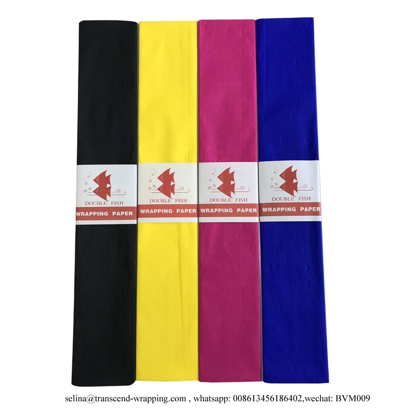 COLORFUL CREPE PAPER DOUBLE FISH 17GSM WRAPPING PAPER 20% STRETCH
