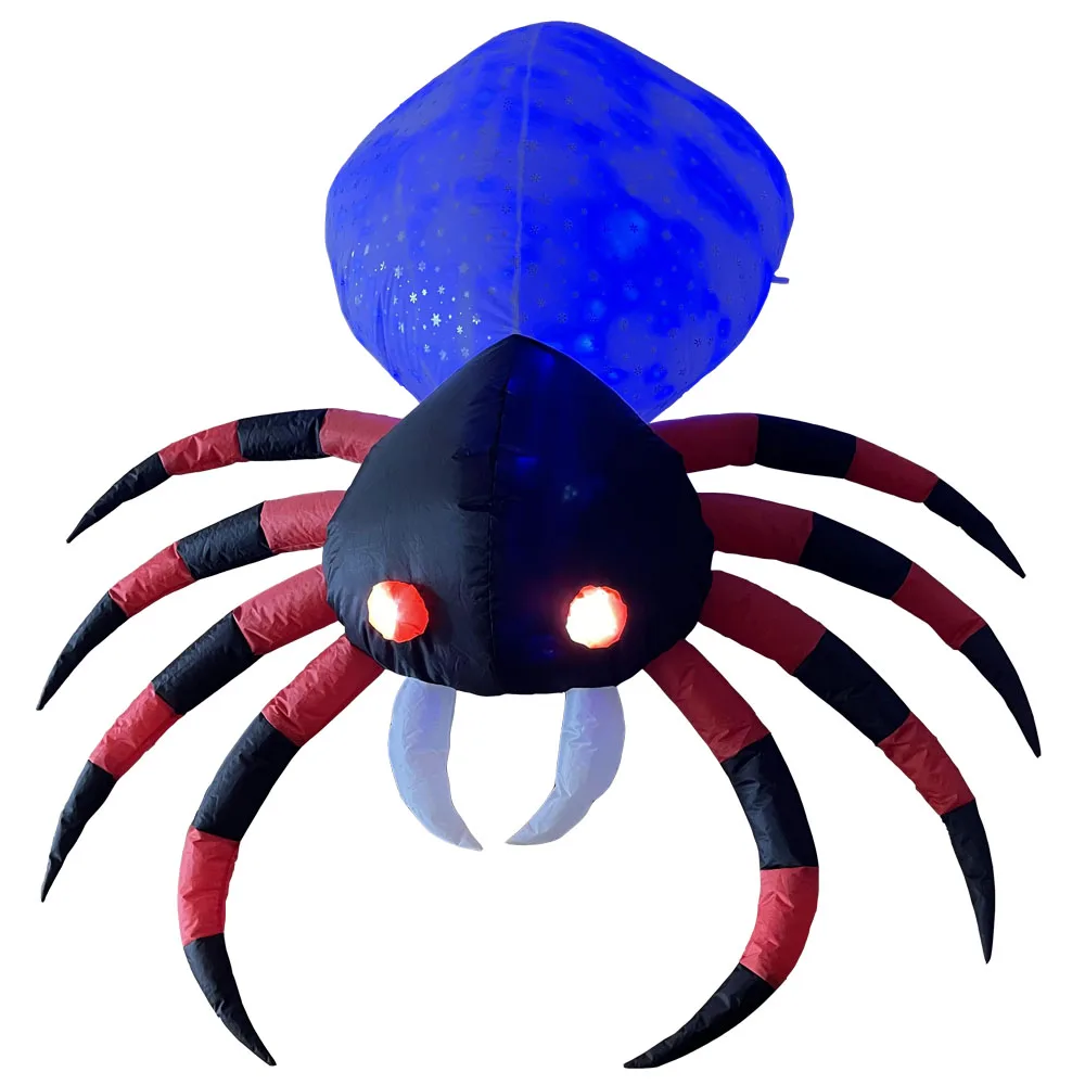 1.3m Holiday Halloween Decoration Indoor Outdoor Inflatable Flash Spider With LED Light