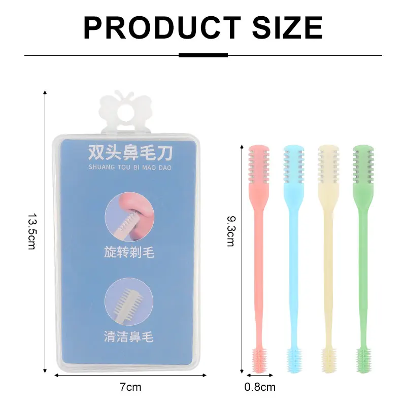 2 in 1 Ear Nose Hair Knife 360 Degree Rotation Shaving Double Sided Comb Nostril Cleaner Portable Nasal Hair Trimmer