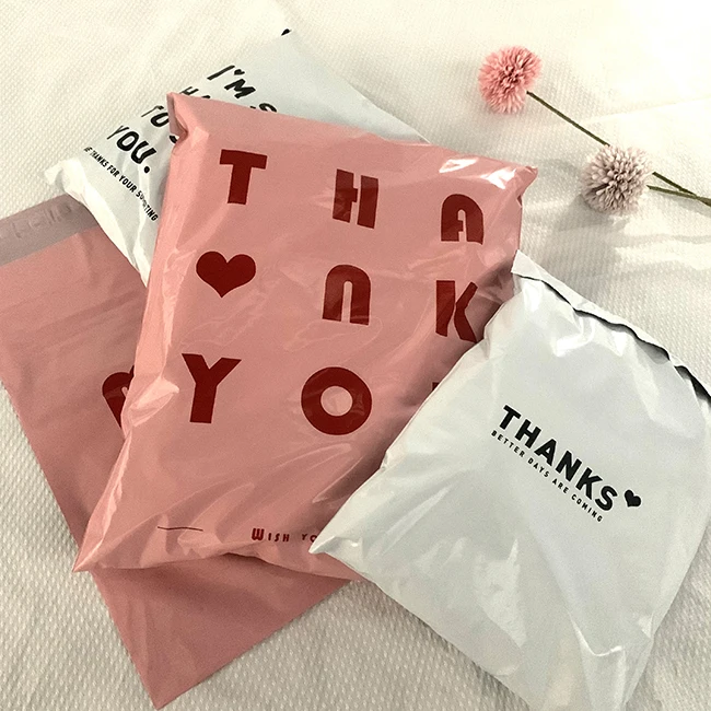 Pink Love Heart Cute Mailing Bags Australia Dress Shirt Coloured Poly Pvc Bag Mail Hair Packing Mailing Bag Compostable Frosted