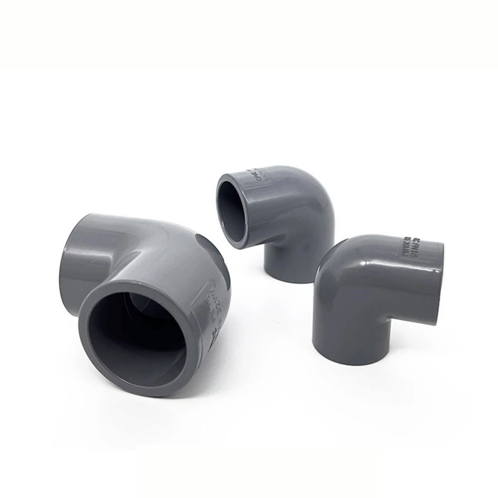 CPVC 90 локоть трубы фитинг DN15-DN400 свет Grey PVC для промышленности водоснабжения