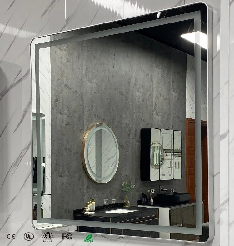 
European Bathroom Vanity Hallway Hair Salon Designs LED illuminated Half Body Length Mirror 