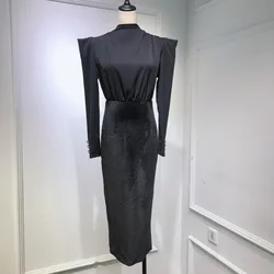 Black evening dress female 2021 new banquet annual meeting temperament birthday party small dress dress can usually be worn