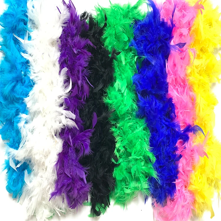 60g Chandelle Turkey Feathers Boa Trim Scarf/Party decoration Dress Marabou Feathers for Crafts Boas Plumas
