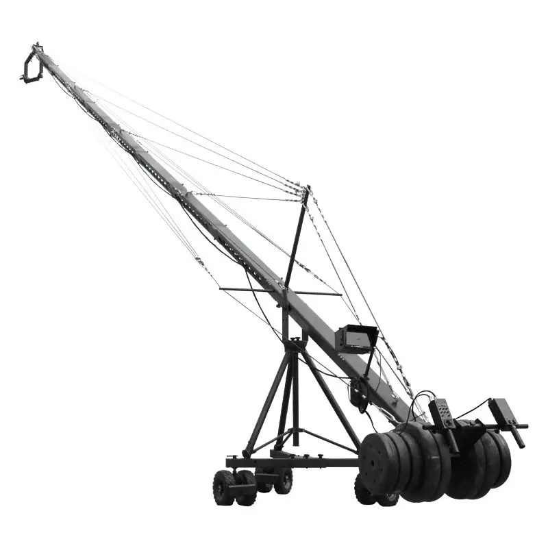 High Quality 12M Aluminum Alloy Video Camera Jib Crane with 2 Axis Motorized Pan Tilt Head
