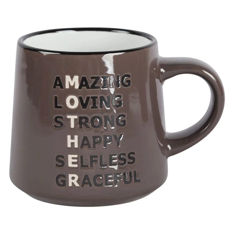 Two-color letters can be customized coffee cup home coffee shop hot-selling ceramic cup