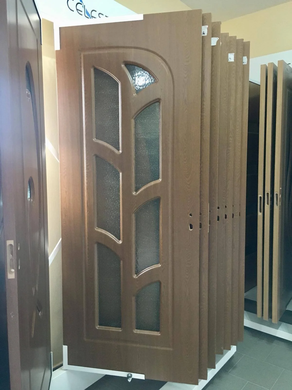 Minimalist plate solid wood door flat light bright glass solid wood door can be installed smart lock