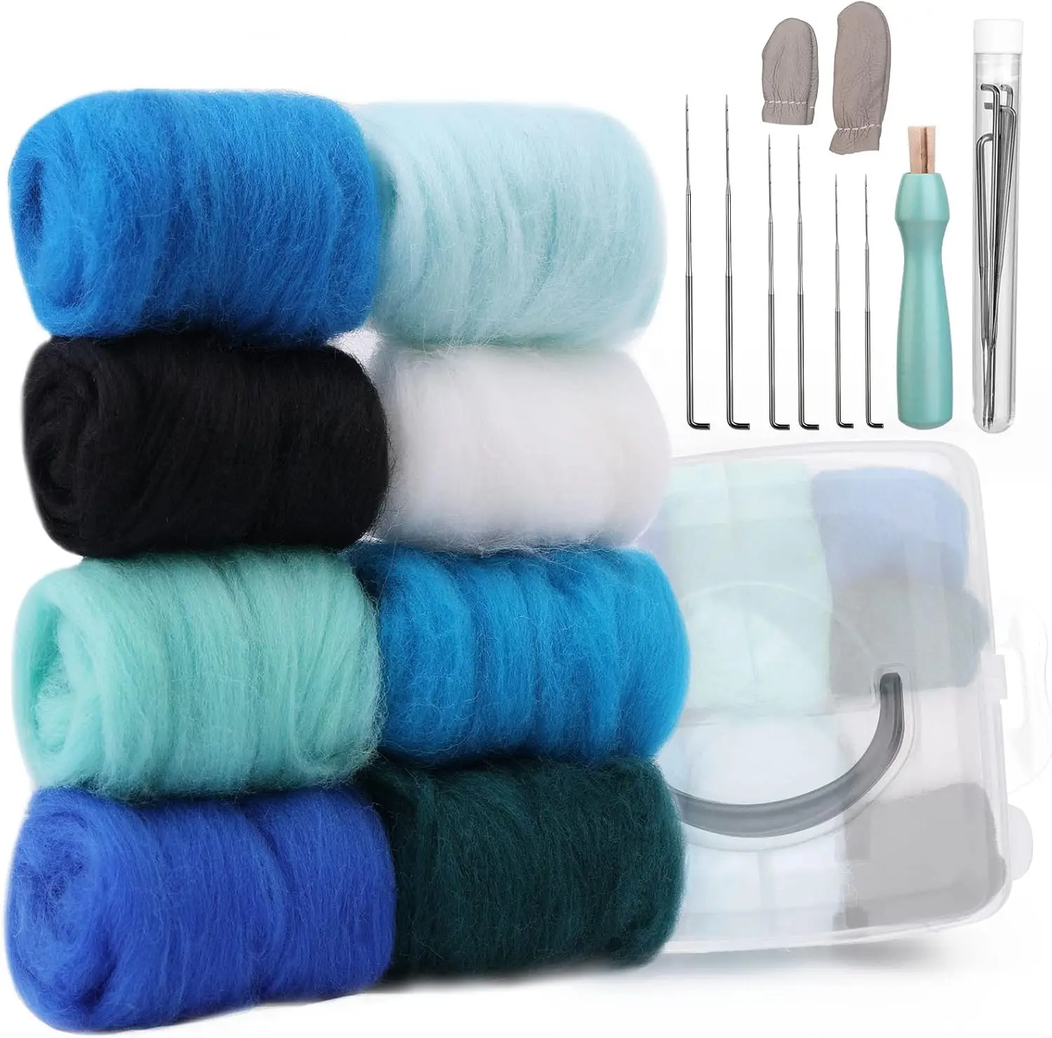 Wholesale Wool Needle Poked Kitting Diy Wool Felt Fabric Cute Animal Handmade Pets Toy Doll Decor Needle Felting Kit For Home