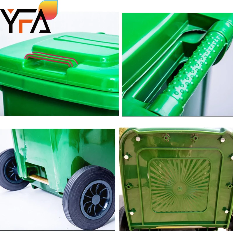 240L Plastic Trash Can Thickened HDPE Large-Capacity Outdoor Trash Can with Lid and Pedal Plastic Trash/Garbage Can