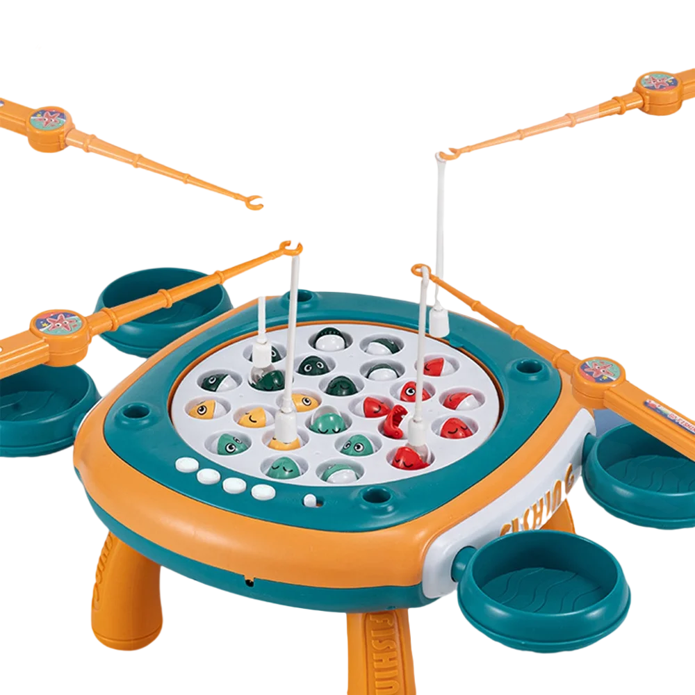 2025 circulation rotating fishing toy  electric multifunction table educational game mini fishing toy