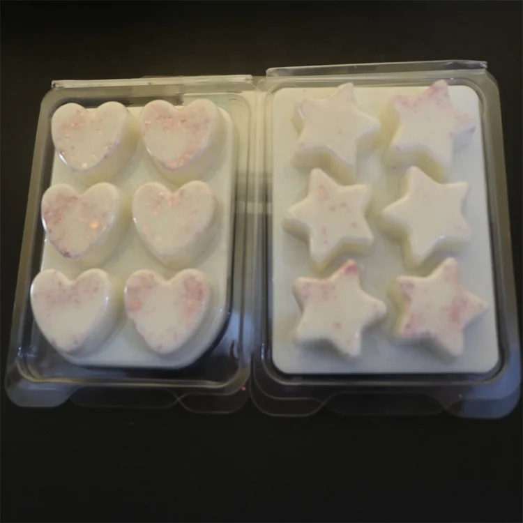 Hot sale 6 cavity wax melts clamshell blister packaging waxmelt verpakking