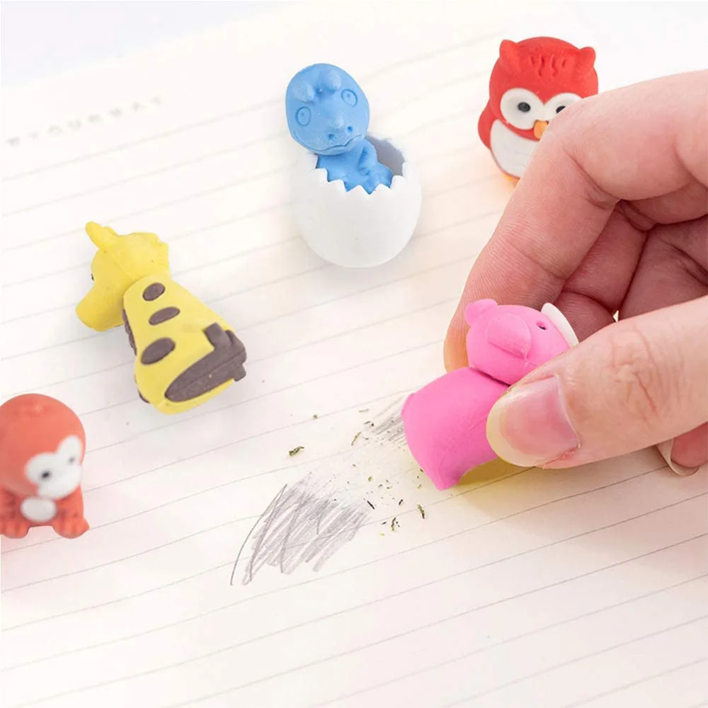 Kawaii Eraser, Cartoon Kids Pencil Erasers Funny Animal Cute Eraser For Children//