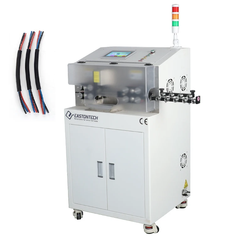 EW-05G Fully automatic 50sqmm outer sheath wire flat cable peeling cutting machine computer wire stripping machine