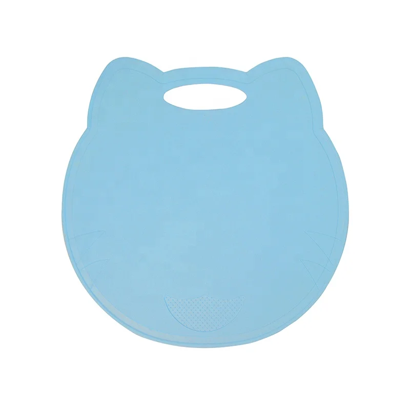 Good Grip Handle Cat Shaped Antimicrobial Cutting Board Plastic Chopping Board With Garlic Grinding Function