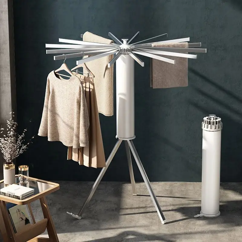 Cheap Price Octopus Solid Wood Cloth Dryer Stand Collapsible Laundry Hanging Rack, Portable Foldable Tripod Clothes Drying Rack