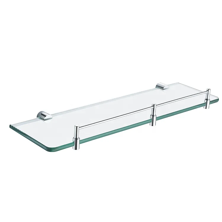 Hote Bathroom Accessories Single Layer Glass Shelf Corner Wall Mounted Bathroom glass shelf