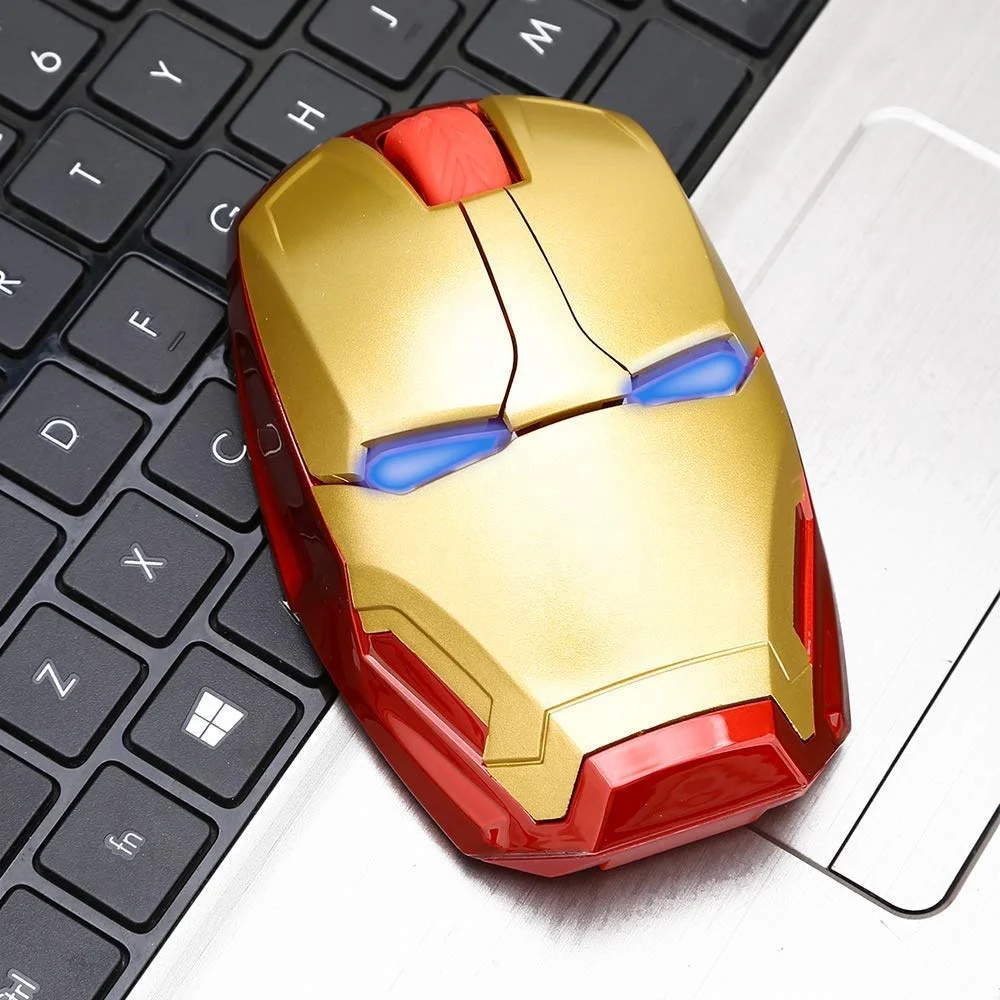 Hot selling unique design Ergonomic Wireless Iron Man Mouse 2.4G Portable Mobile Computer Mouse
